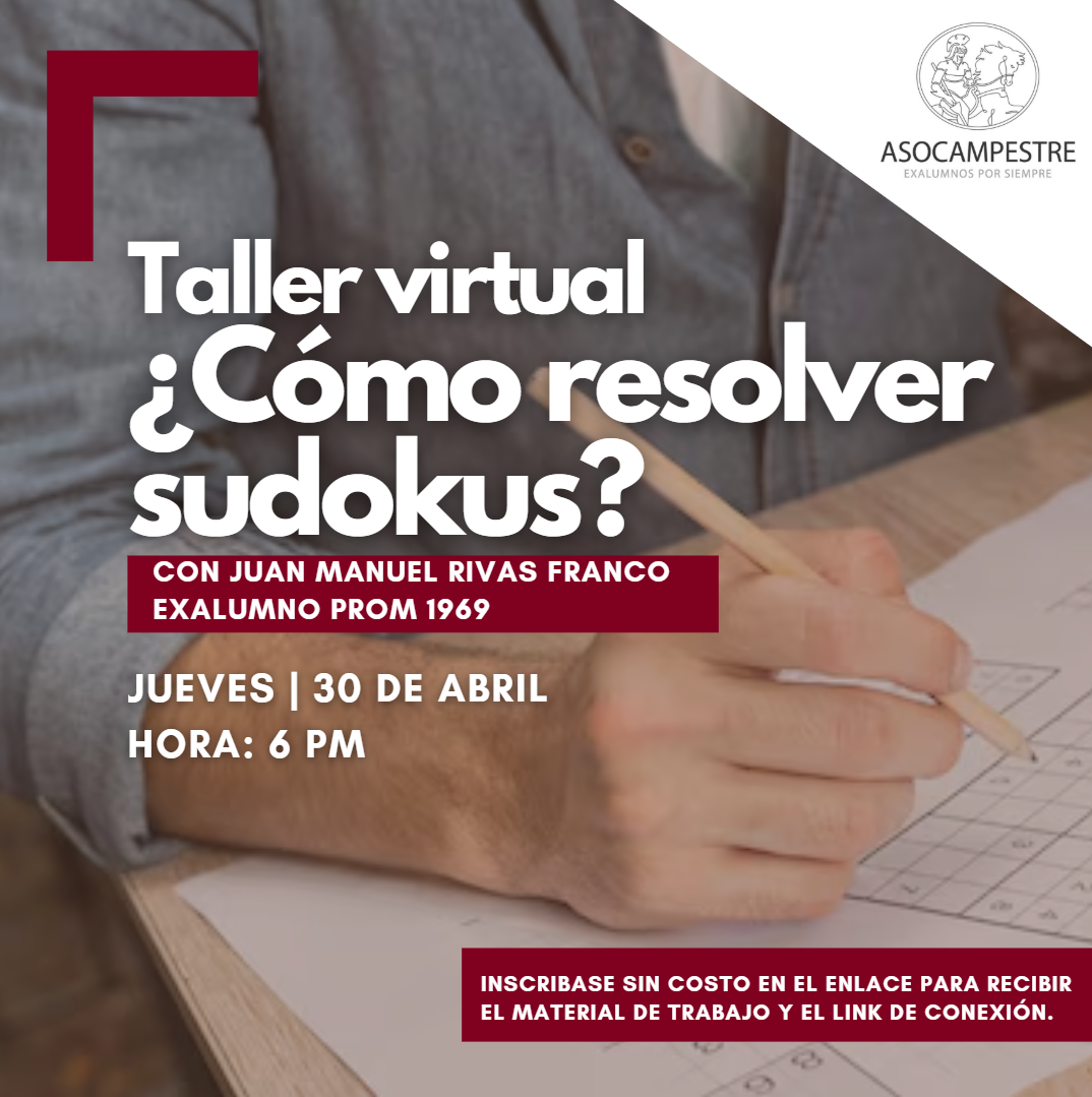 Nuevo Taller virtual ¿Cómo resolver Sudokus?